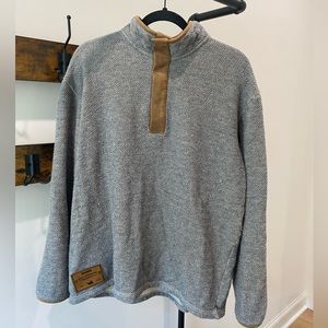 SOUTHERN MARSH | Men’s Large Gray/White T- Snap Pullover, Size Large